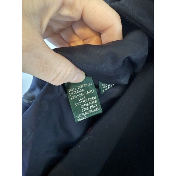 Lauren Ralph Lauren Vintage Wool Coat Single Breasted Black Size 14 - Picture 4 of 8